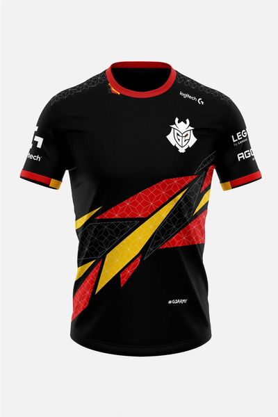 Camisetas Masculinas G2 Últimas Roupas E-sports Alemãs Alta Qualidade Confortável Respirável Camiseta Body Manga Curta Grande 100-6XL