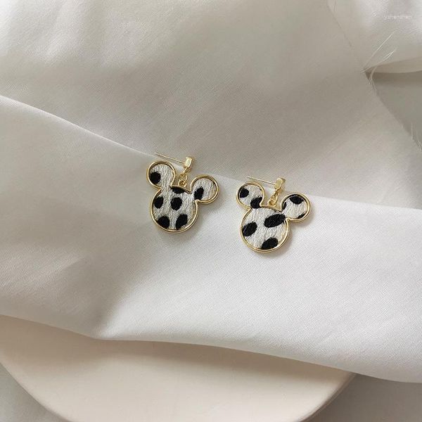 Orecchini pendenti Cute Mouse Stud Stampa leopardata Spot 2023 Moda Anime Regali Accessori Fascino all'ingrosso Gioielli da sposa per le donne