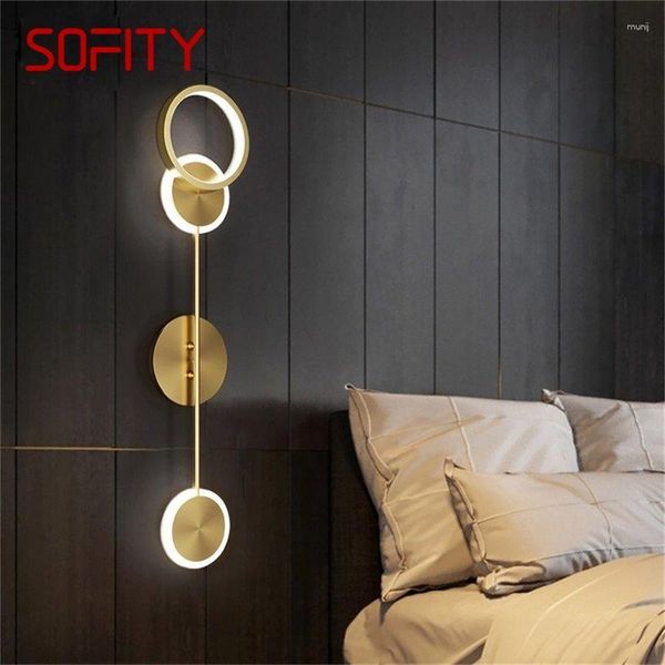 Lampada da parete DEBBY Nordic Creative Design Gold Apparecchi contemporanei Ottone LED Illuminazione per interni Sconce