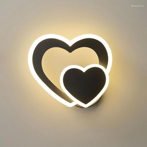 Duvar lambası Modern İskandinav Yatak Odası Oturma Odası Çalışma Koridoru Basit Led Dekor Hafif Başucu Kalp Şeklinde Tasarım