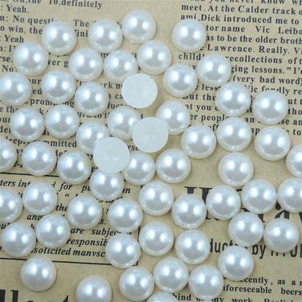 1000pcs Flatback Mezza Perla Posteriore Piatta Perla Acrilica FAI DA TE Artigianato Scrapbooking 4 6 8 10mm265J