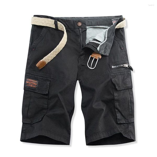 Shorts Masculino Marca Meia Calça Masculina Tamanho Grande Bolsos Cor Sólida Trabalho Exército Camuflado Carga Respirável