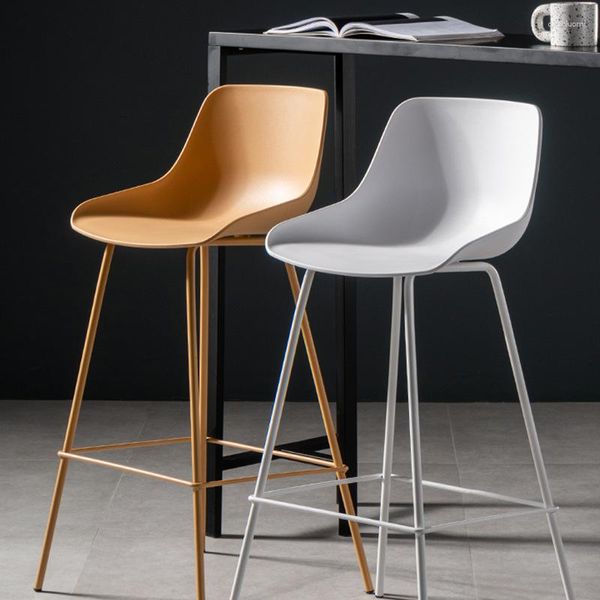 Vazolar İnternet Kırmızı Siyah Demir Bar Dışkısı Modern Basit Sandalye Beyaz Moda Nordic Yüksek Backrest