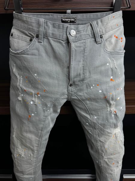 Mens Designer Camiseta Gráfico Camiseta Mens Designer Jeans Skinny Rasgado Cool Guy Causal Hole Denim Moda Marca Fit Jean Homem Lavado Pant 799