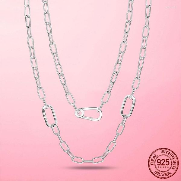 Chains Me Collana a catena S925 Silver Link per donna Charms Fine Jewelry 45CM 50CM