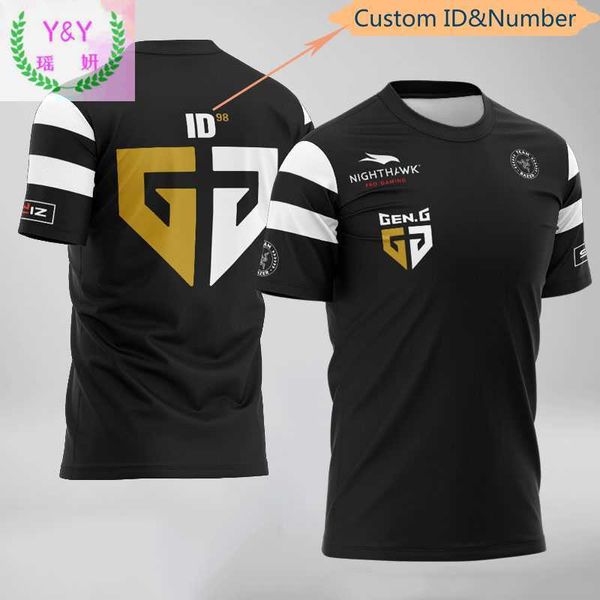 Camisetas masculinas PUBG E-sports Player Jerseys T-shirt Uniforme Nome Fãs Jogo T Shirt para homens Feminino ID Personalizado Camisetas Equipe GEN.G Personalizado