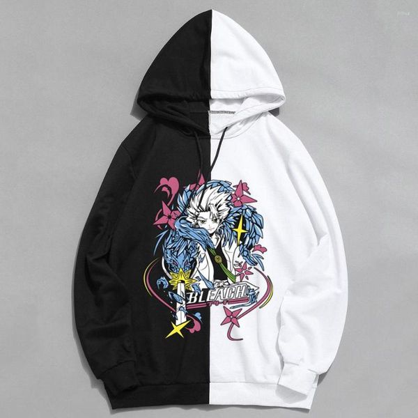 Erkek Hoodies Bleach Baskı Sweatshirts Anime Hoodie Adam Gevşek Spor giysileri modaya uygun sokak kıyafetleri Vintage Kore Giyim 2023 Terzer