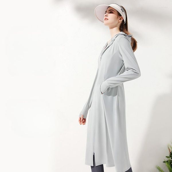 Av Ceketleri Buz İpek Güneş Koruyucu Giyim Uzun Kadınlar Koruma Açık Hafif Gömlek Siyah Kauçuk Ağız