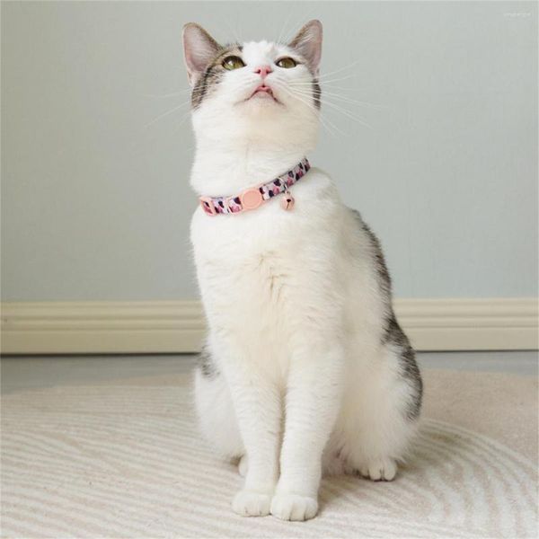 Colarinhos de cachorro colarinho de gato de gato de gato colorido sino fofo ajustável para gatos acessórios de bricolage diy