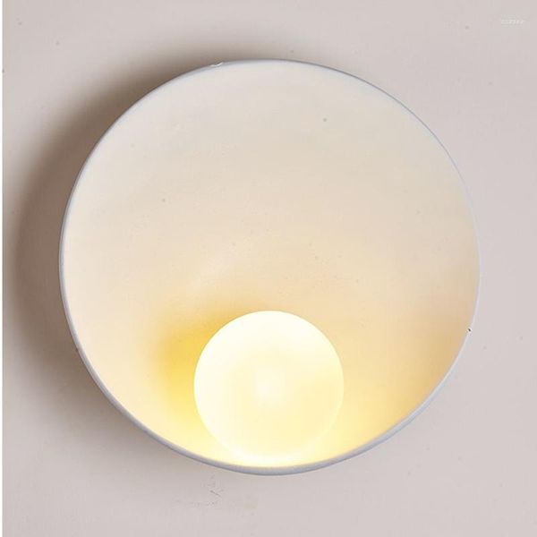 Lampada da parete moderna nordica minimalista Woodern Resin Glass Light LED per soggiorno / sala da pranzo Rom