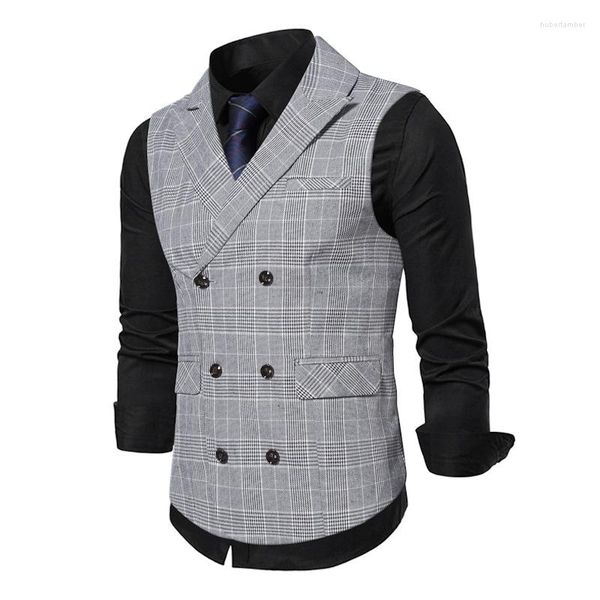 Herrenwesten Alltagsweste für Männer Slim Fit Freizeit Rot kariert Herren formelle ärmellose Anzugjacke Herren Hochzeit Party Kleid Zubehör