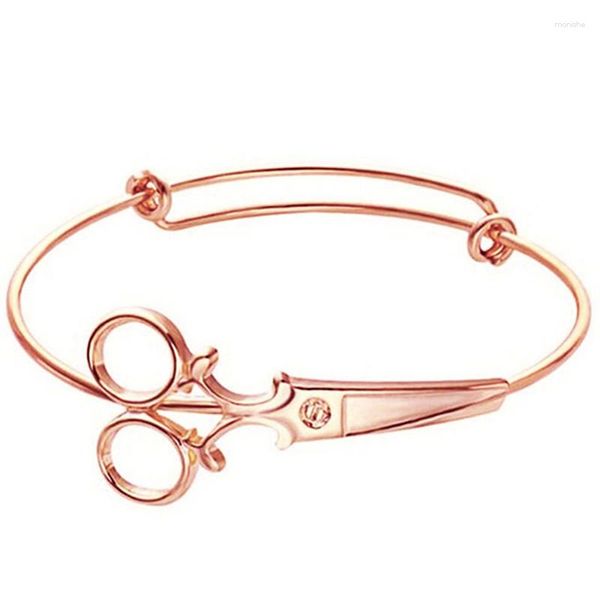 Bangle Shears Scissor Stacking Open Regolabile Bracciale in filo espandibile per parrucchiere Sarta Shear Cuff