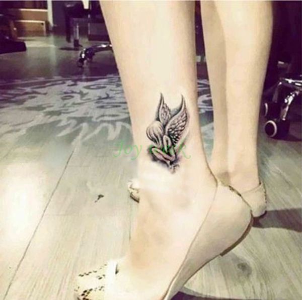 Autoadesivo del tatuaggio temporaneo impermeabile sul polso della caviglia del piede angelo genio tatto adesivi flash tatoo tatuaggi finti per le donne della ragazza 4