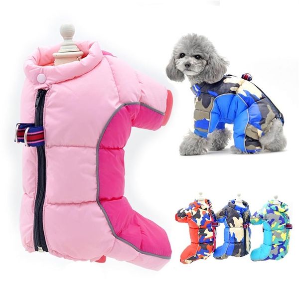 Зимняя собачья одежда водонепроницаемые комбинезоны для маленьких собак Супер теплый мягкий щенок снежный костюм Полнокрытый самец живота.