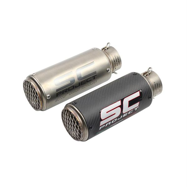 Di alta Qualità In Acciaio Inox 60mm 51mm Universale Moto Tubo Di Scarico Silenziatore Racing Scarico Con Scooter Moto Strada Bik239m