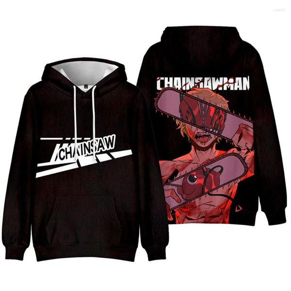 Felpe con cappuccio da uomo Chainsaw Man Pochita Felpe con stampa 3D Manga Cartoon Graphic Streetwear Pullover da uomo gotici a maniche lunghe