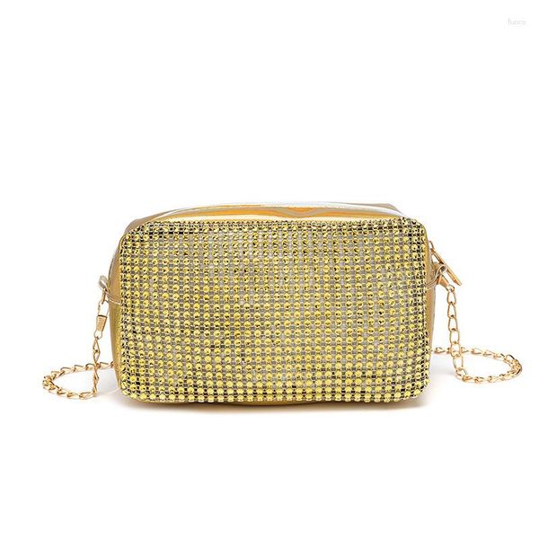 Borse da sera Borsa piccola all'ingrosso Lusso Bling Brillante personalità Singola catena di diamanti Spalla da donna Mini oro nero bianco 2023