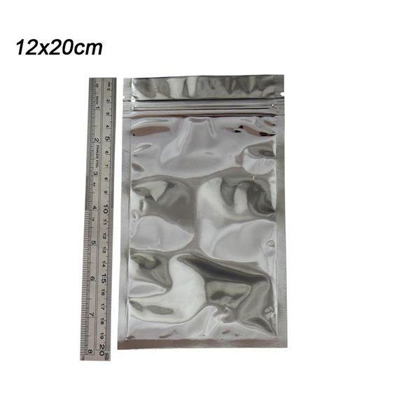 12 20 cm HEAT SEALLable Clear Mylar Plastique Paquet de fermeture à glissière Retail Retaillable Aluminium Aluminium Aluminium Food Grame Zipper Zip Lock 314X