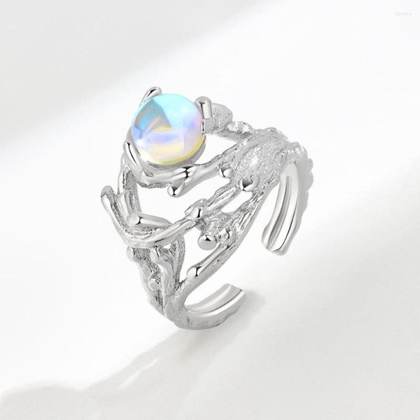 Fedi nuziali NBNB Europe Trendy Irregular Opal Stone Anello regolabile per le donne Fashion Girl Fingers Open Party Jewelry Gift