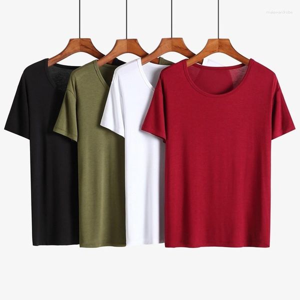 Erkekler Tişörtleri Yaz Serin İnce T-Shirts Erkekler Kısa Kollu Modal Pamuk Gömlek Gevşek Üstler Artı Boyut 5xl 6xl Tees Canluk