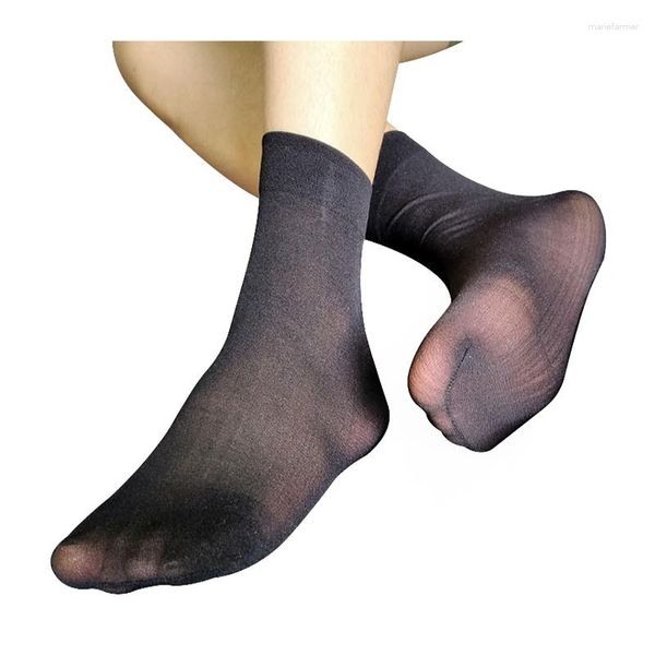 Herrensocken, einfarbig, schwarz, für Herren, weich, für Business, formelle Herren, Seide, sexy, dünn, hochwertiger Stil, Anzug