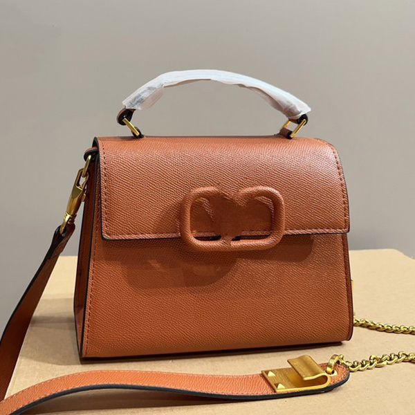 Дизайнерская сумка из сумки роскоши дизайн сумок на плечах для женщин для женской цепь кошелька Женщина коричневая кожаная рука