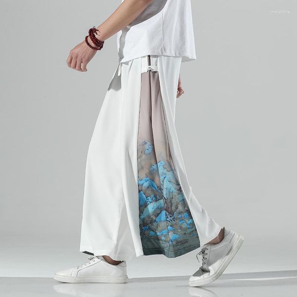 Мужские брюки Лето мужчины Япония Самурай и Тайская широкая нога Л.