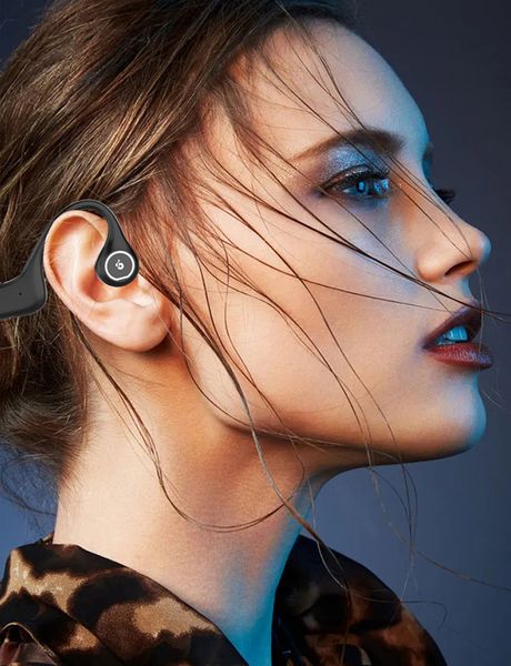 Kemik İletim Kulaklığı HD Dijital Ekran Spor Kablosuz Kulaklık Süper Uzun Dayanıklılık Ter Kardeş Bluetooth Kulaklık