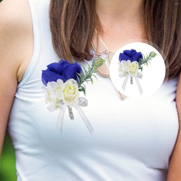 Dekoratif Çiçekler Yapay Düğün Dekorasyon Gelin Corsages Çift Boutonniere Elbise Aksesuarları