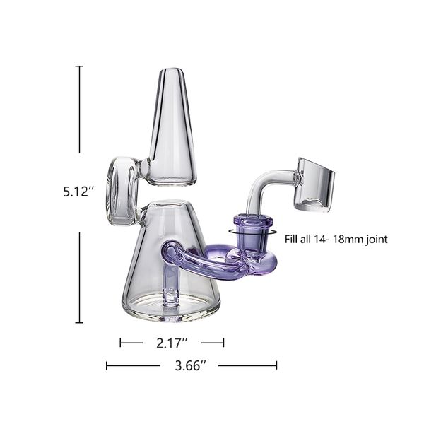 Waxmaid 5.12 pollici Purificatore Mini tubo dell'acqua blu chiaro unico percolatore diffuso con 3 fori bong in vetro narghilè dab rig magazzino USA ordine al dettaglio spedizione gratuita