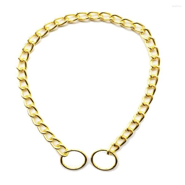 Collari per cani Collare a catena in metallo per animali domestici Collare a maglia cubana in oro argento Forte per cani di taglia piccola e media