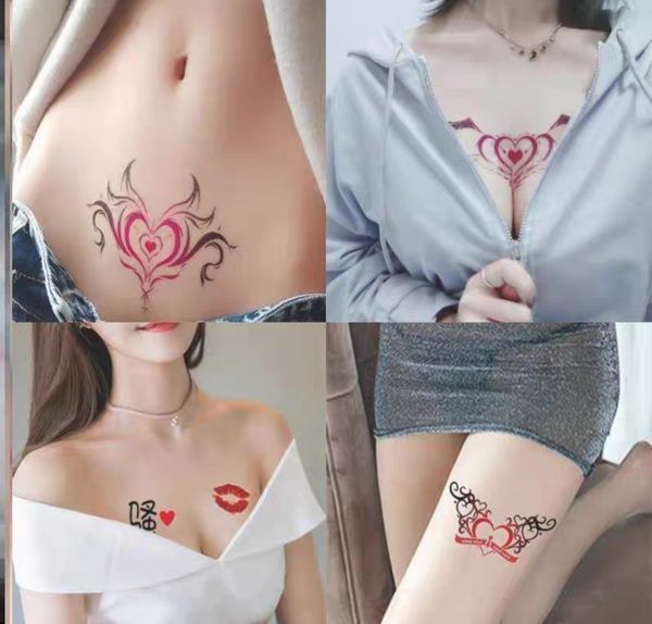 10 pçs Succubus Imprint Tattoo Sticker Temporary Internet Celebrant Feminino Sex Belly Cute Scar Covering Tattoo Sticker Waterproof