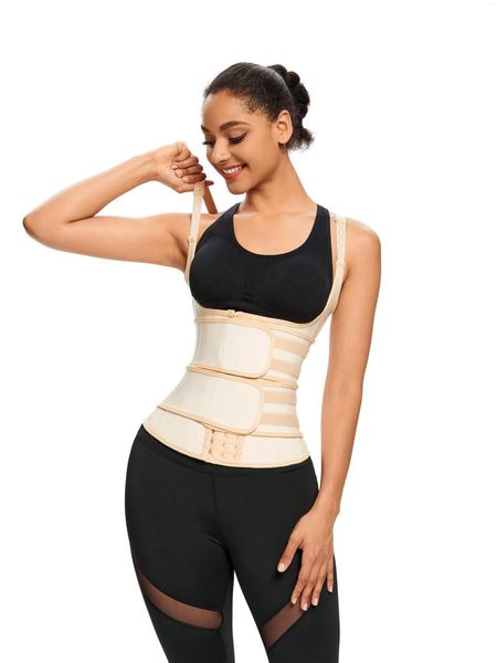 Damen Shapers 25 Stahlknochen Verstellbarer Schultergurt Weste Doppelgürtel Matte Latex Taillentrainer Korsettbinder und 8671