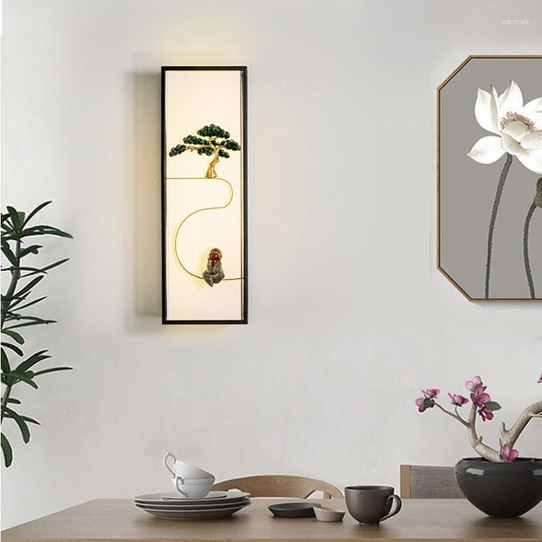 Duvar lambası Çin tarzı yatak odası başucu oturma odası modern minimalist yaratıcı koridor balkon sıcak lambalar