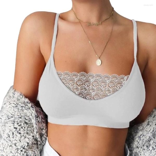 Canotte Canottiere Pizzo Patchwork Senza Cuciture Bralette Tube Top Biancheria Intima Per Donne Sexy E Lusinghiero (Nero/Rosa/Bianco/Grigio/Vino Rosso)