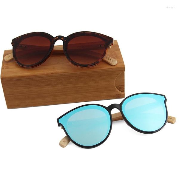 Солнцезащитные очки зеркало деревянное винтажное кошачьи глаза пластиковая рама негабаритные красочные линзы бокалы пляж, путешествующие женские очки