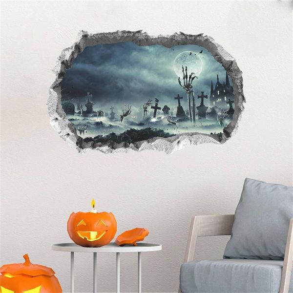 Adesivi murali 3d Halloween Horror Fantasma Adesivo Terrore Decalcomania Decorazioni per la casa per la decorazione del soggiorno