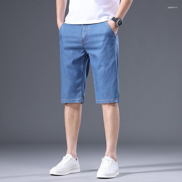 Calça Jeans Masculina Tamanho 28-42 Alta Qualidade Azul Masculina Shorts Jeans Stretch Masculino Fit Roupas Casuais de Verão