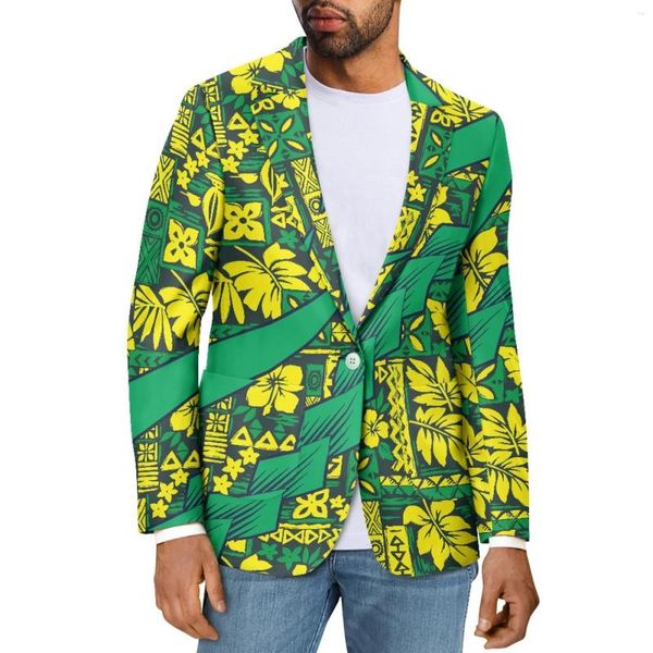 Abiti da uomo Tribale polinesiano Tongan Totem Tattoo Tonga Prints Boutique Fashion Business Abito con scollo a V Cappotto Elegante Casual Slim Colthes