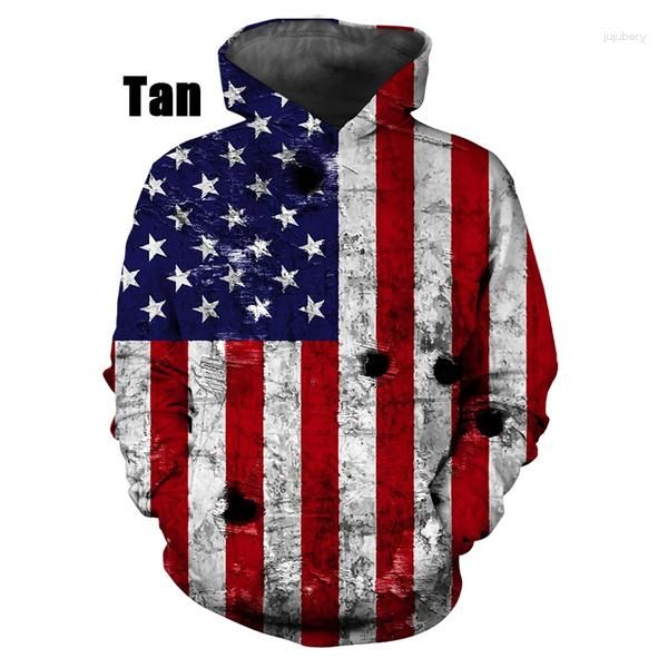 Erkek Hoodies Fashion 3D Amerikan Bayrağı Hoodie Sweatshirts Erkek Kadın Günlük Uzun Kollu Kazak Harajuku Street Giyim