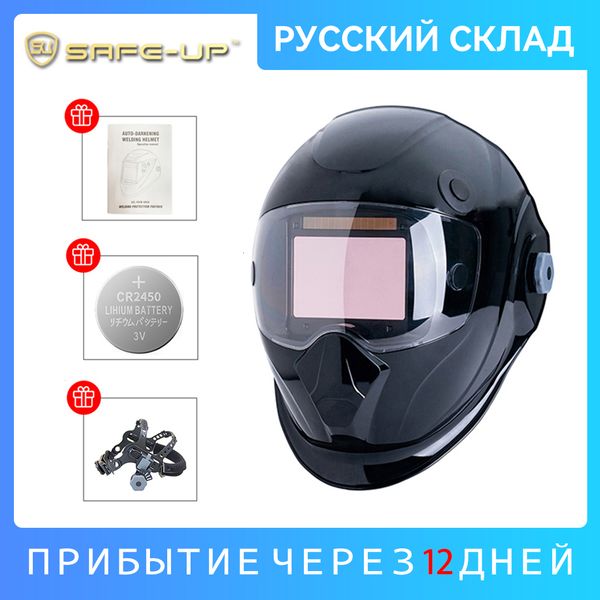 Caschi per saldatura Maschera per saldatura Vista ampia Oscuramento automatico Casco per saldatura solare 4 Sensor Saldatura Copriobiettivo Camaleonte per TIG MIG MAG MMA True Color 230721