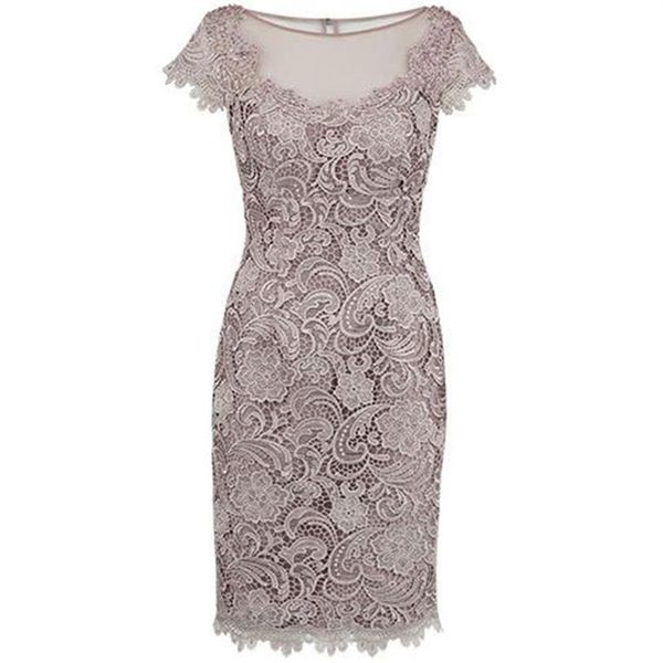 Vendita di abiti da madre della sposa in pizzo con maniche ad aletta al ginocchio per matrimoni In Stock283B