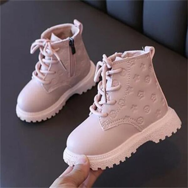 Designer de moda de luxo Martin Boots zíper lateral criança meninos menina bota de neve outono inverno crianças sapatos estampados tênis