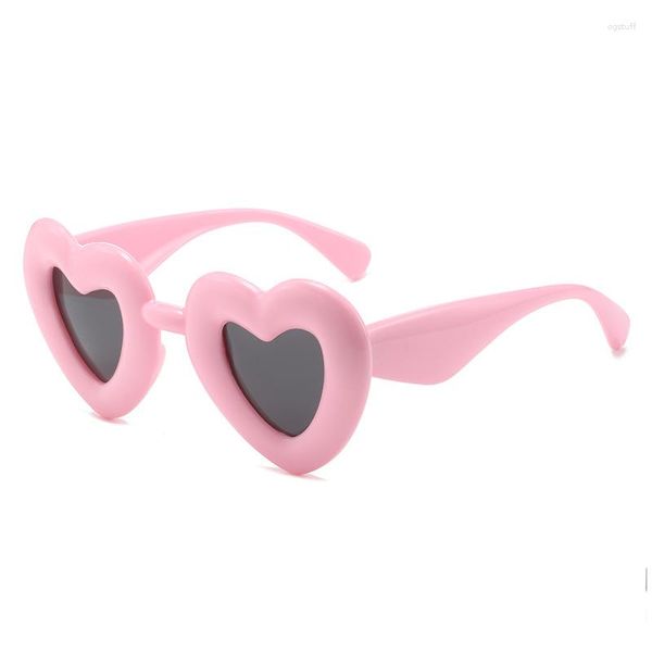 Güneş Gözlüğü 2023 Kadınlar İçin Şeker Tonu Y2K Avrupa ve Amerikan Moda Trendleri Kalp Şeklinde Aşk Gözlükleri UV400