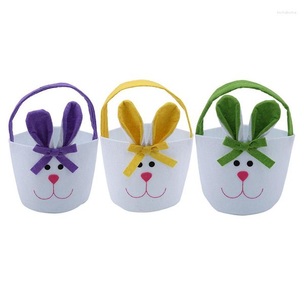 Confezione regalo Multicolor Tipo di tamburo Easte Accessori per feste Borsa per caramelle per bambini Cestino per borse pasquali per bambini in tessuto di buona qualità