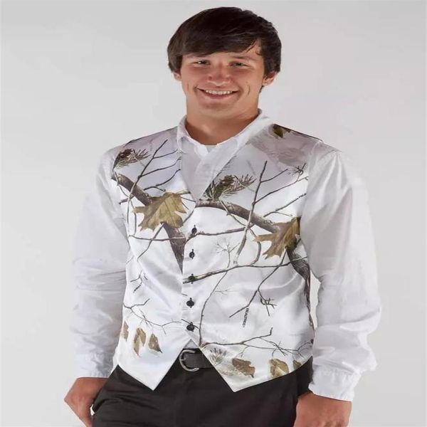 Свадебный жилет Camo Country Country Country Sdim Fit Cowboy Groomsmen Vests жених. Случайный вечерний вечерний жилет камуфляж C266H