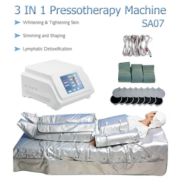 Outros equipamentos de beleza 3 em 1 Voltagem segura do corpo humano 36V Ems Infrared Pressotherapi Machin Drainag Lymphat Equipments