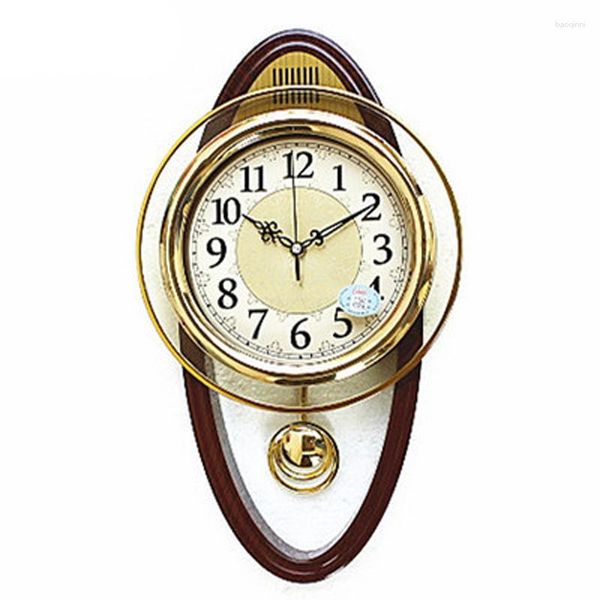 Relógios de parede 3D Swing Clock Grande Pendulum Luxo Vintage Shabby Chic Relógio Silencioso Mecanismo Dourado