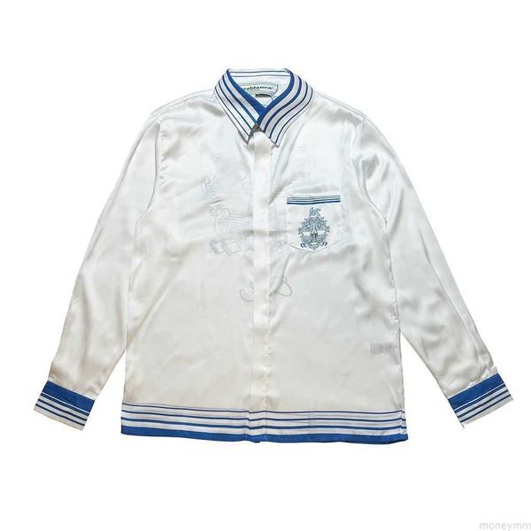 Casablanca Casa Blanca Designer Casablanc Roupas de moda Camisetas Trechsuits 23sss Branda de peixe voador branco Brand camisa de manga longa solta Q7uk