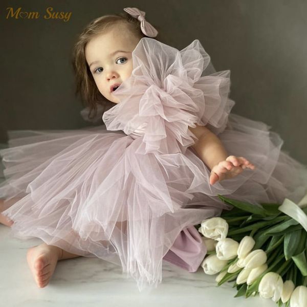 Fashion Baby Girl Princess Tutu Dress Fluffy Sleeve Infant Toddler Teens Bambino Vestido Party Wedding Pageant Vestiti per bambini 1-10Y